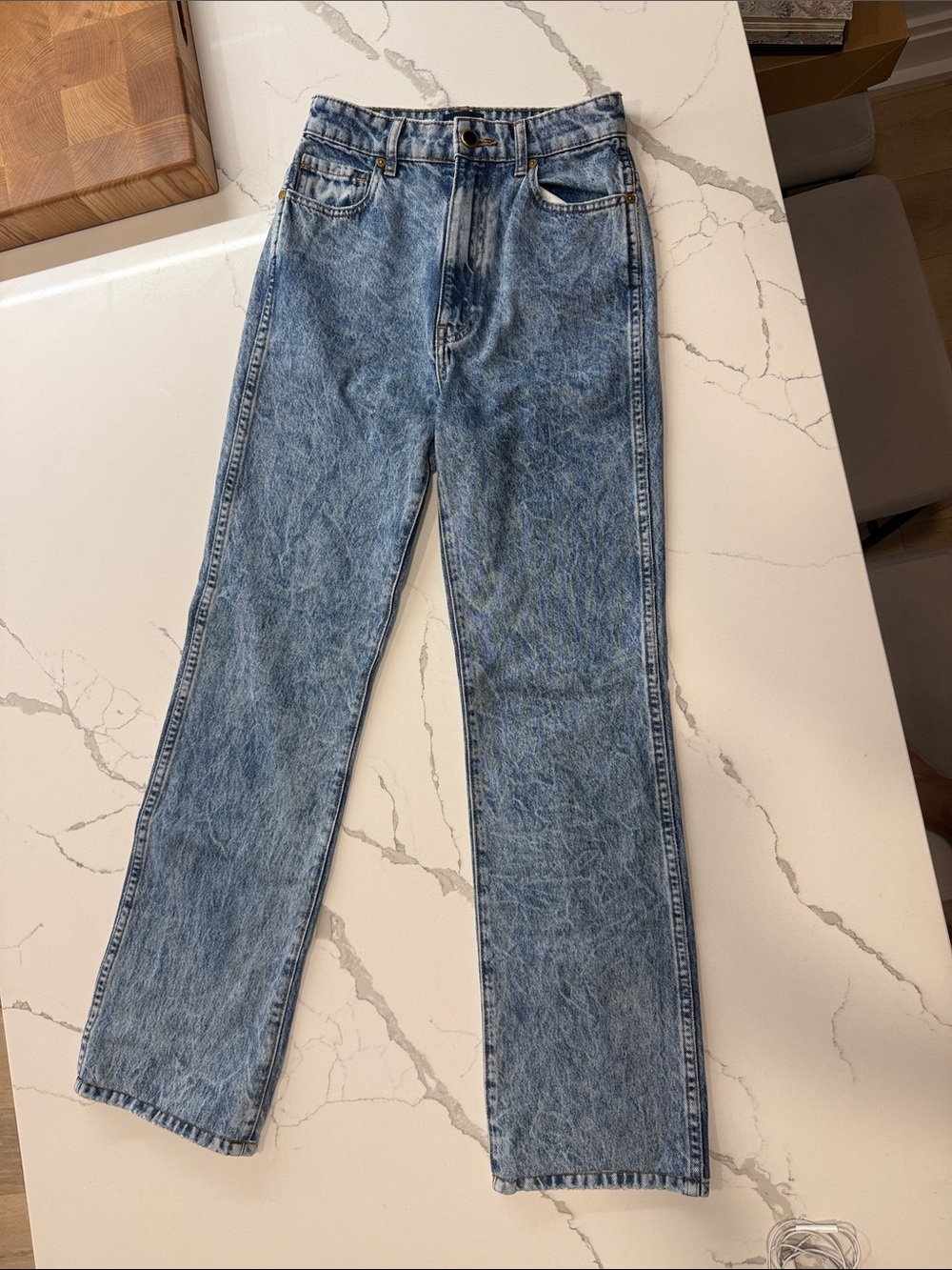 KHAITE Danielle Women's Straight Jeans in Light Blue Wash